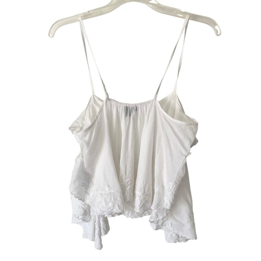 J. Crew White Embroidered Cotton Voile Tank Blouse Cami size medium - Picture 8 of 10